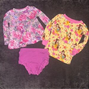 Infant 12-18m Posh Peanut Little Sleepies Bundle Dress Bloomer Top Beauty Beast